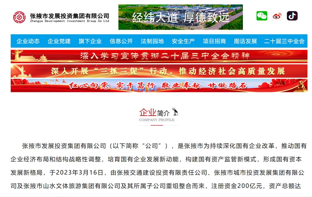 张掖市发展投资集团有限公司
